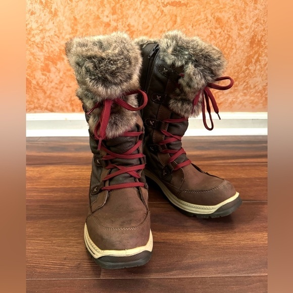 SANTANA CANADA Lace Up Brown Leather Winter Boots Size 40EU 9.5US - Picture 2 of 15